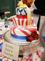 RED WHITE & BLUE MARBLED FONDANT 3 TIER